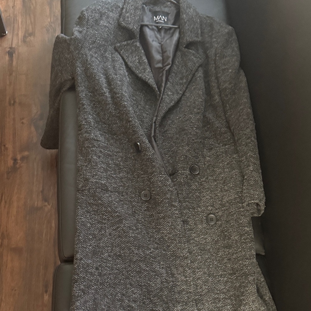 Boohoo Charcoal Men's Trench Coat